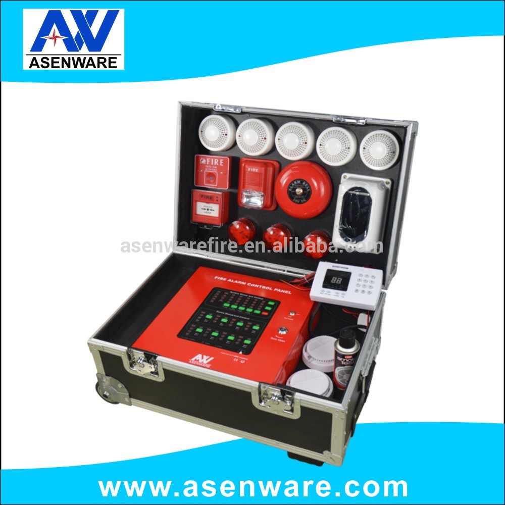 Conventional fire detection system 4 zone fire alarm annunciator panel black demo box