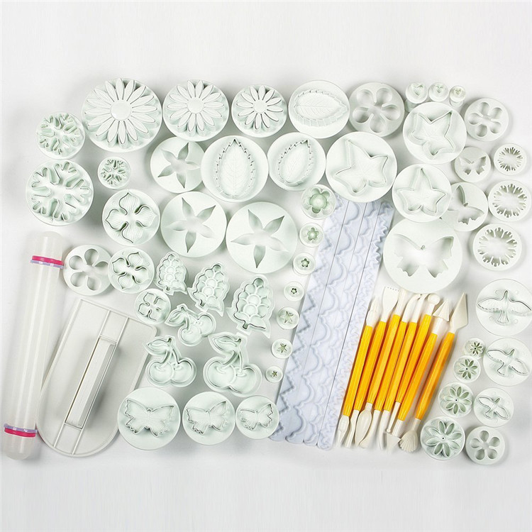 21 Sets(68pcs) Cake Decoration Tool Set Fondant Cake Cutter Mold Sugarcraft Icing Decorating Flower Modelling Tools