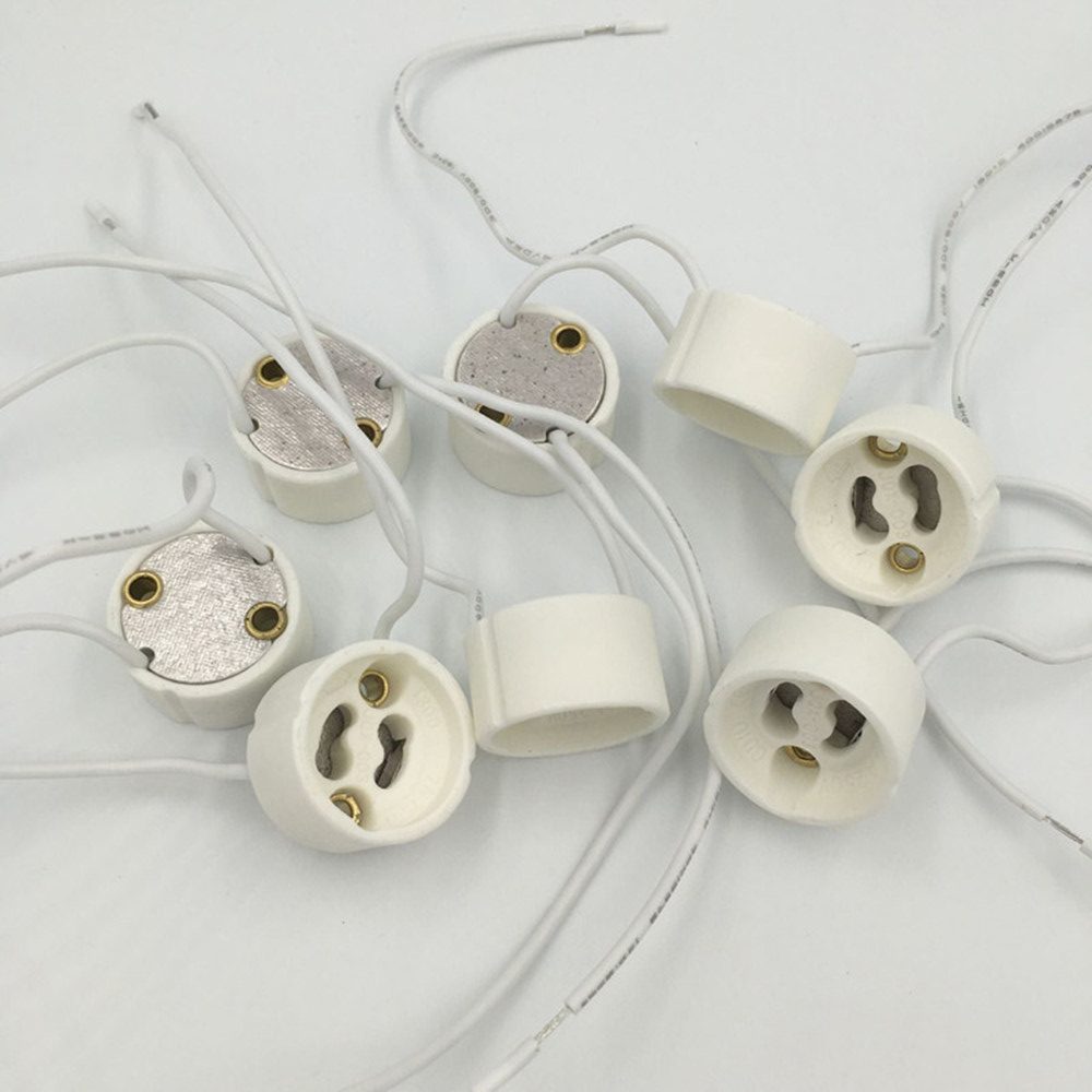 MR16 GU5.3 Ceramic Lamp Holder Socket Connector LED CFL Halogen Adapter G4 Light lamp base with 15cm SR wire