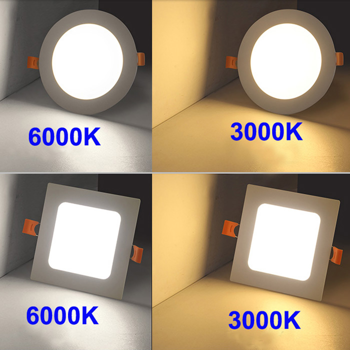 round /square led panel light 6W 9W 12W 15W 18W 24W