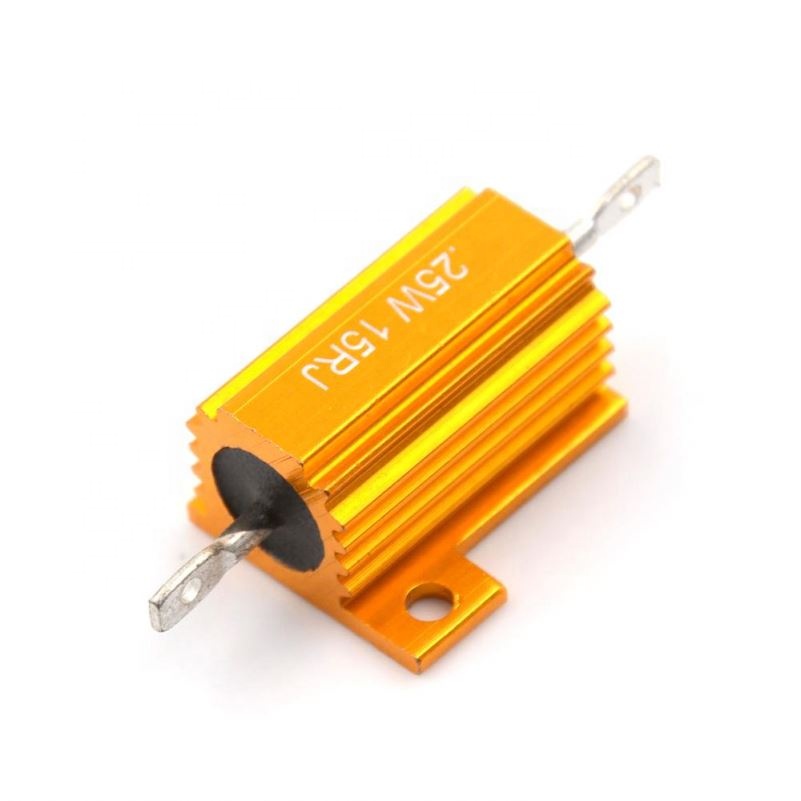 Resistance Golden Heat Sink Resistor RX24 25W 15R 15RJ Power Metal Shell Aluminium Gold Resistor 25Watt 15 ohm Power Heatsink