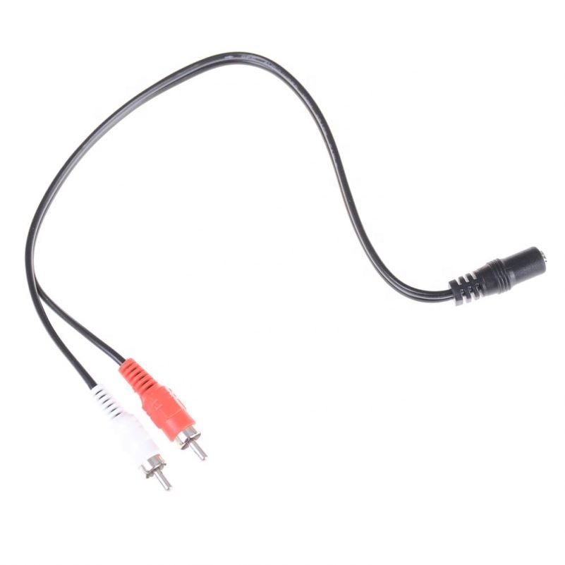 3.5mm Stereo Female Plug To 2 Male RCA Stereo Audio Cable Jack Adapter Audio Y Cable Computer Speaker Cable