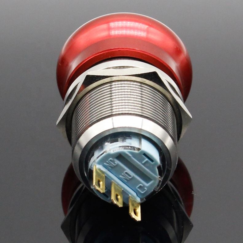 22mm Waterproof Stainless Steel Waterproof Metal Latching Emergency STOP Push Button Switch Button Switch