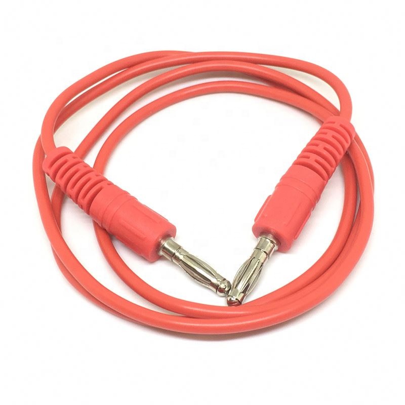1M Highly flexible 16AWG silicone M-M 4mm Stackable Banana Plug male to male test leads red