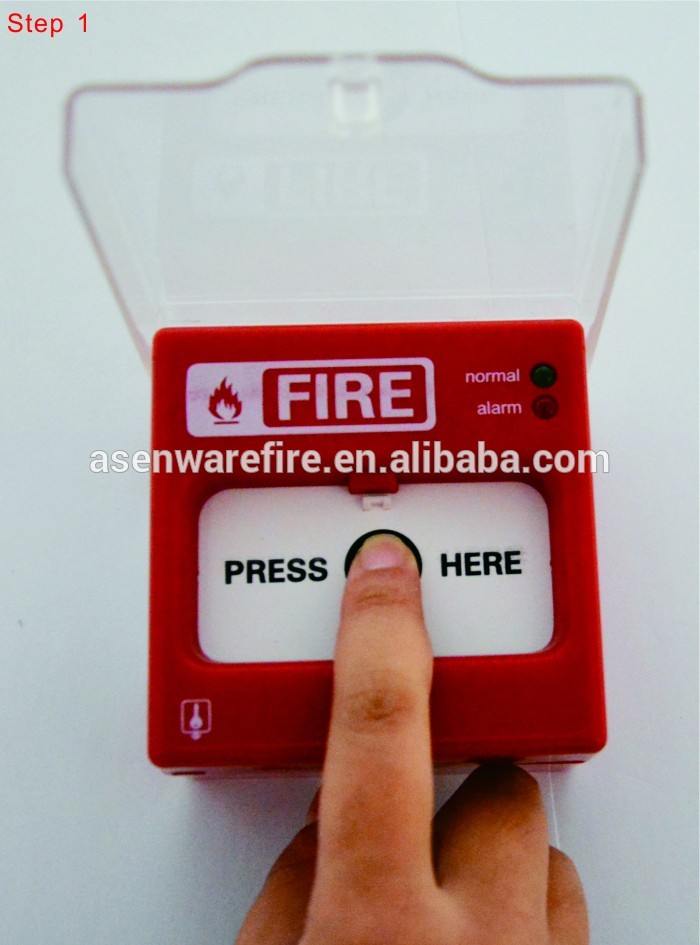Push button for emergency fire situations / Asenware brand
