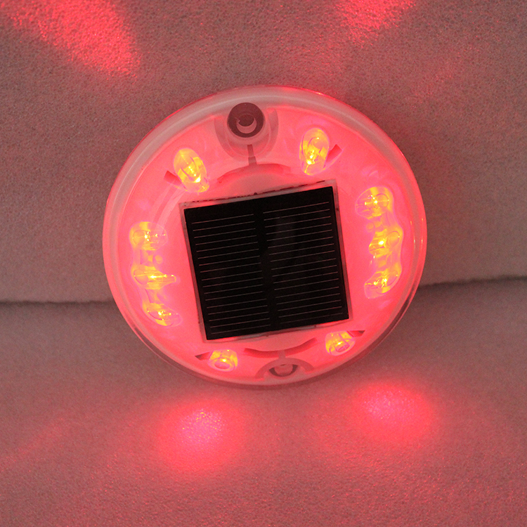 DK Round Shape Red LED Light Solar Power Traffic Road Stud Marker