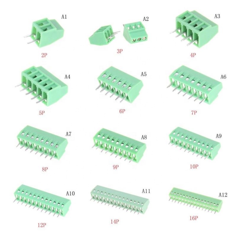 2 Pin -7Pin Straight Leg KF128 Copper PCB Terminal Blocks 5mm Pitch Screw Terminal Connector