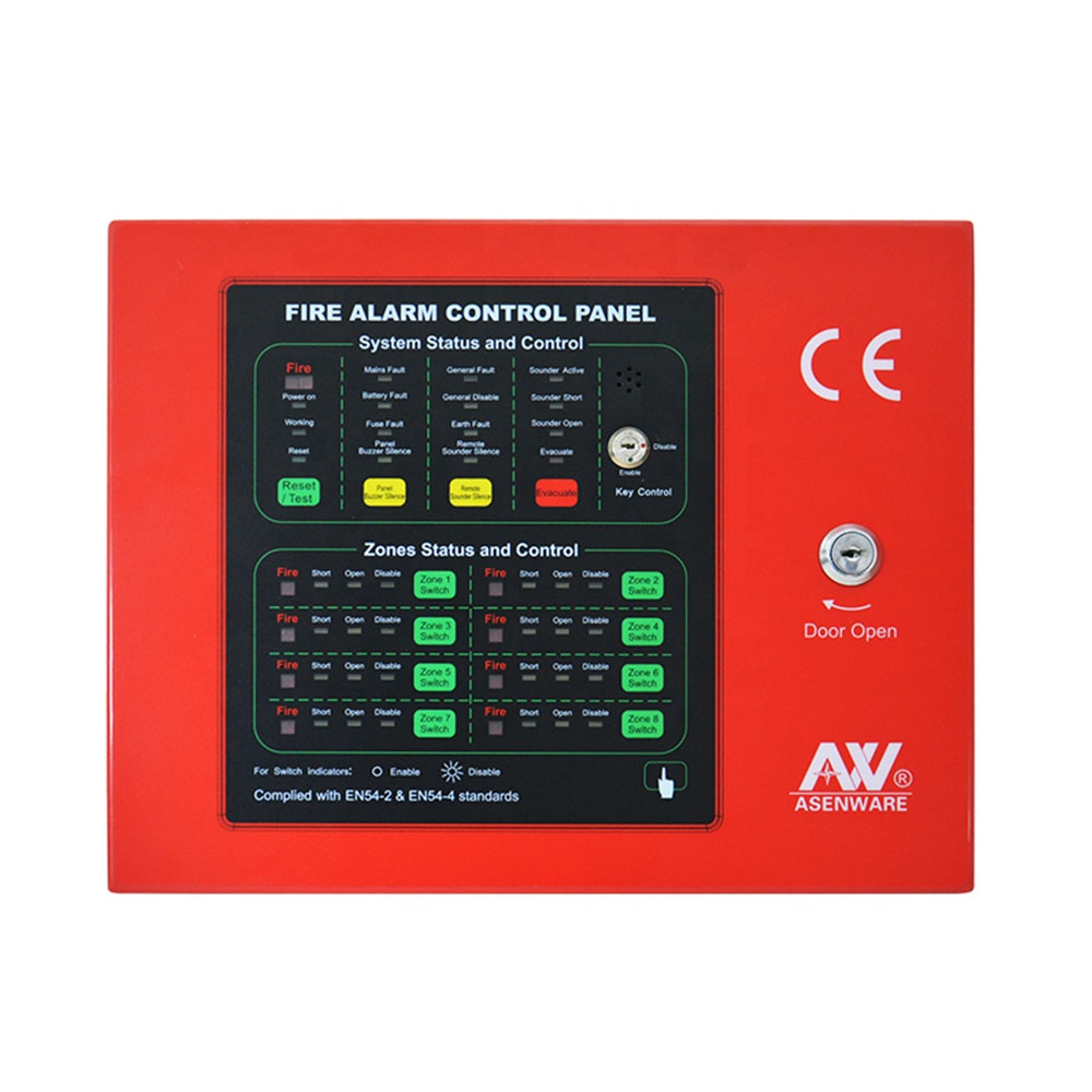 8 zone conventional fire alarm electric control panel
