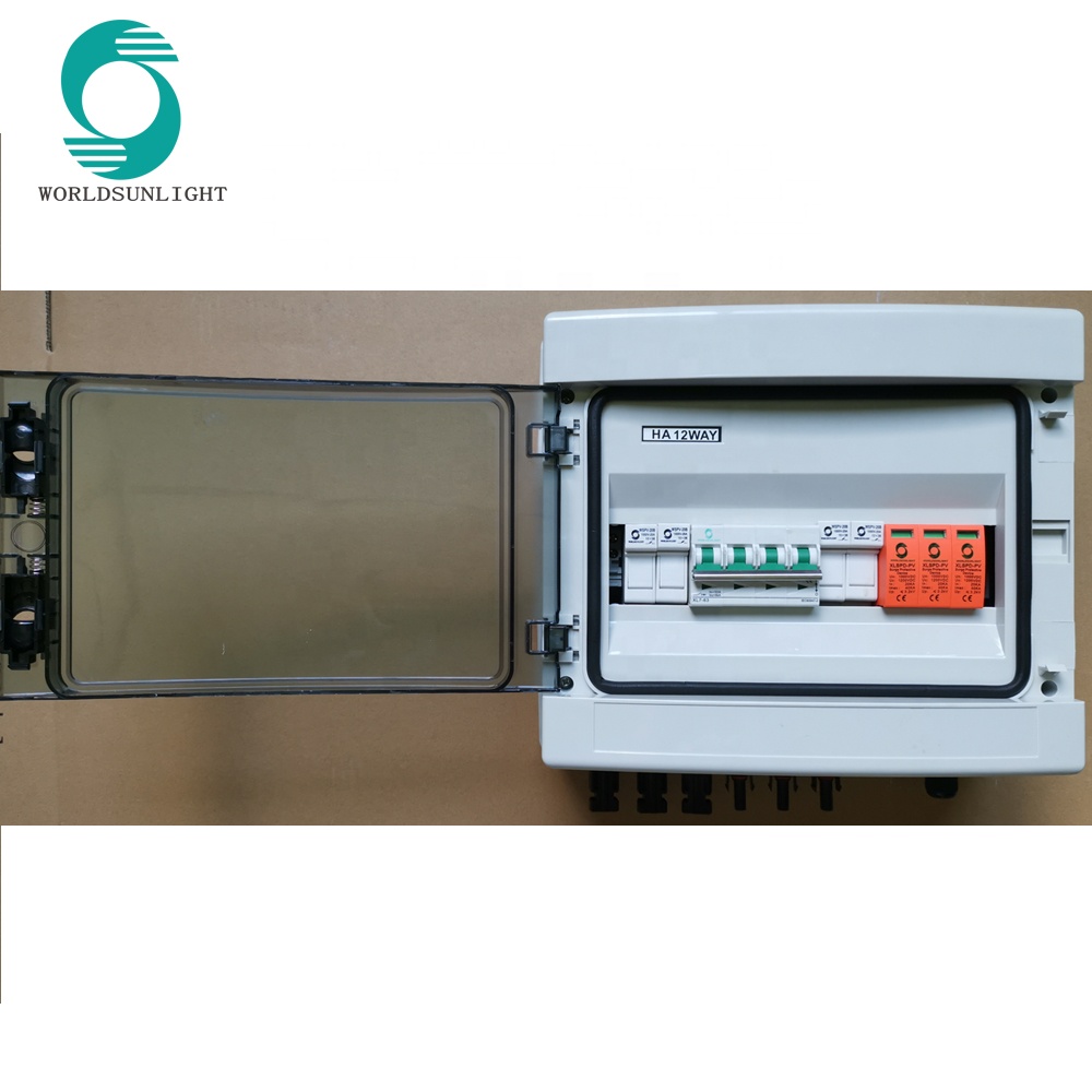 WSDB-PV2/1 IP65 2 IN 1 OUT 2 Strings 16A 1000V DC Solar PV Array Combiner Box