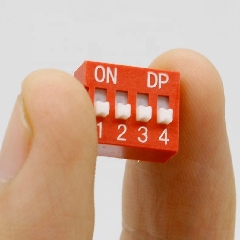 Hot 10 Pcs 2 Row 8 Pin 4P Positions 2.54mm Pitch DIP Switch Red