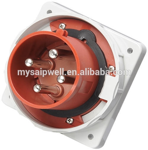 SAIPWELL IEC IP67 reefer container plug 4 pin industrial socket 400-450V 32A 4p