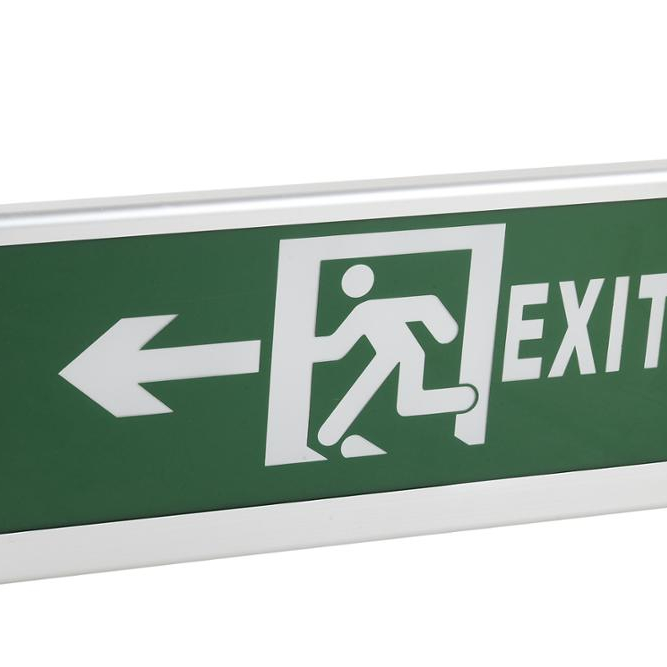 aluminum emergency led exit sign with left side