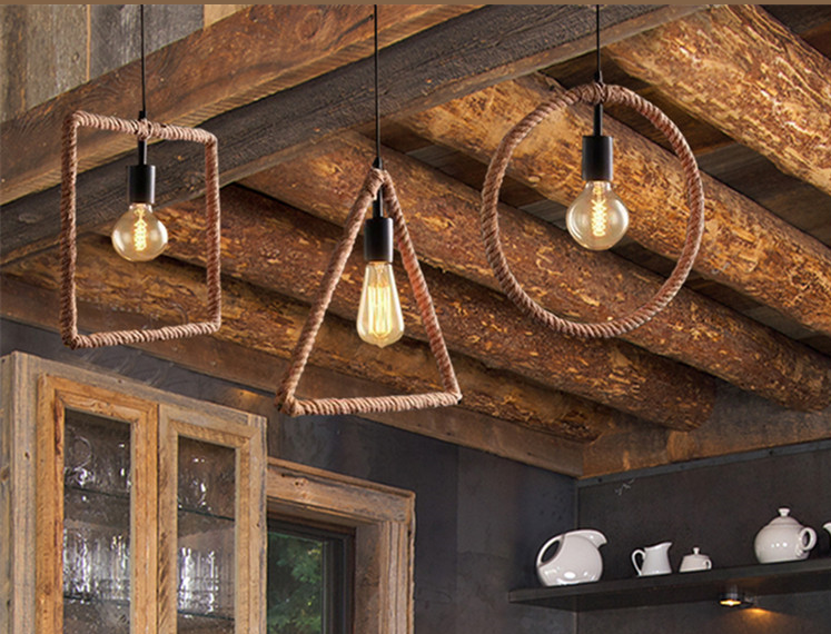 Rope geometry shape pendant light