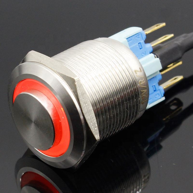 Colorful Useful Durable 22mm LED Power Push Button Switch Momentary/Latching Waterproof Metal Self-Locking Stainless