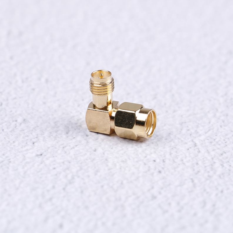 90 Degrees Right Angle RF  SMA Brass Adapter RP.SMA Male Jack To RP SMA Female Jack Screw Thread Connector