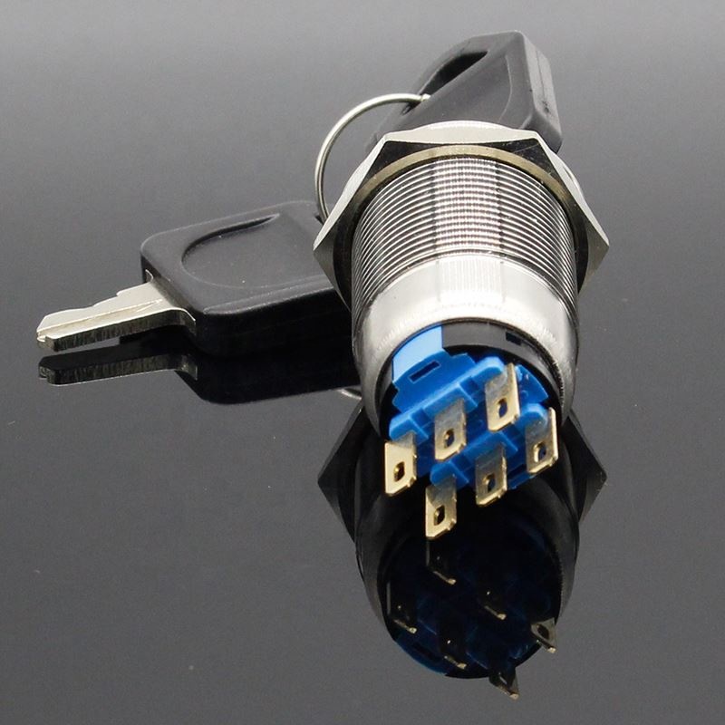 19mm Metal ON-OFF 2/3Position DPST A Series Electronic Lock Key Switch