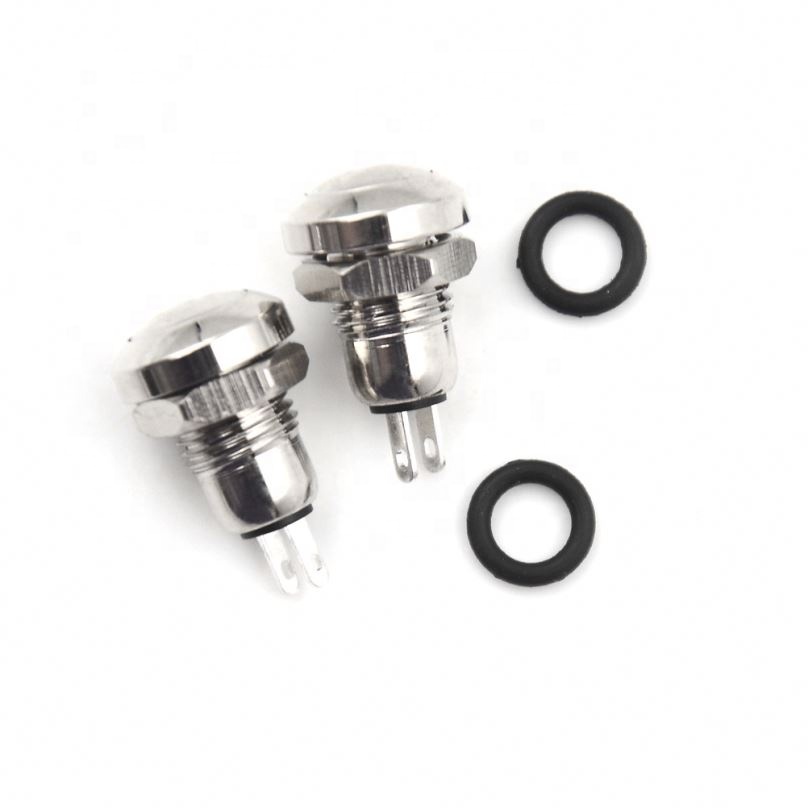 0.5A/250VAC 8mm Metal Momentary 1NO 2Pin Mini Push Button Switch