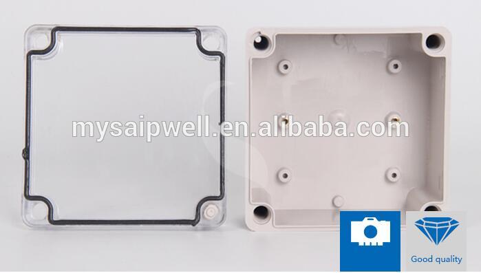 SAIPWELL New ABS ip66 industrial plastic enclosure with Transparent Cover 125*125*75mm