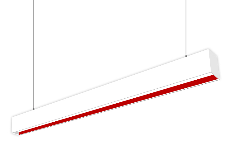 Regressed lens seamless continuous running led linear suspension light