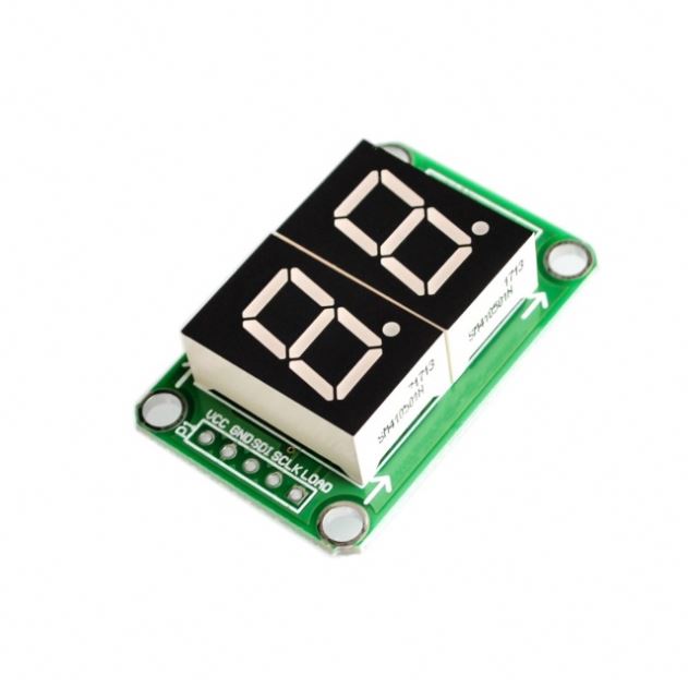 74HC595 Static Driving 2 Segment Digital Display Module Seamless Can Series 0.5-inch 2-bright Red