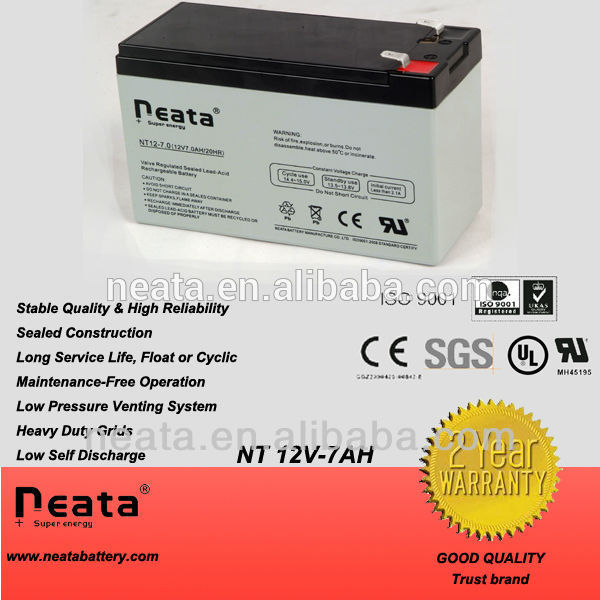 Free standard sealed 12v 7.0ah recharageable agm battery