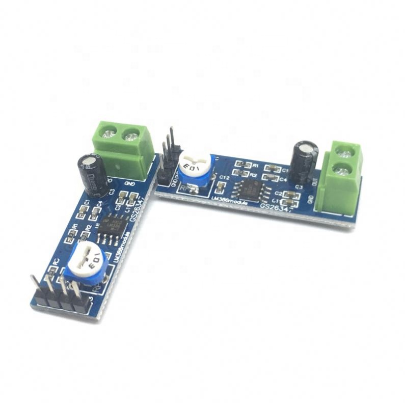 200 Times Gain 5V-12V LM386 Audio Amplifier Module 10K Adjustable Resistance 200 Multiplier Speaker Wire Holder