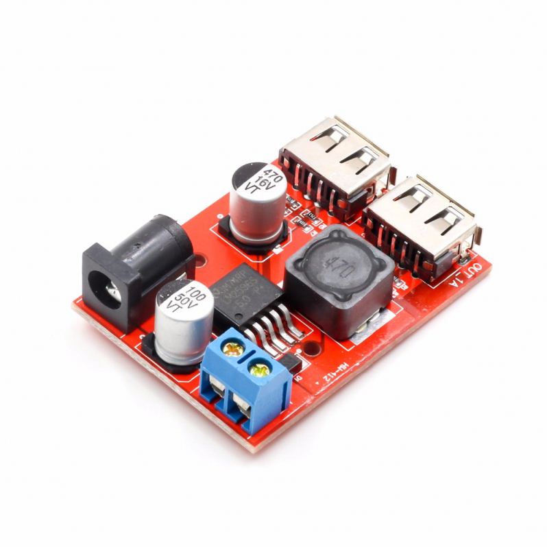 LM2596 LM2596S Dual USB DC-DC 9V 12V 24V 36V to 5V 3A Step Down Buck Converter Board Car Charger Solar Power Supply Module