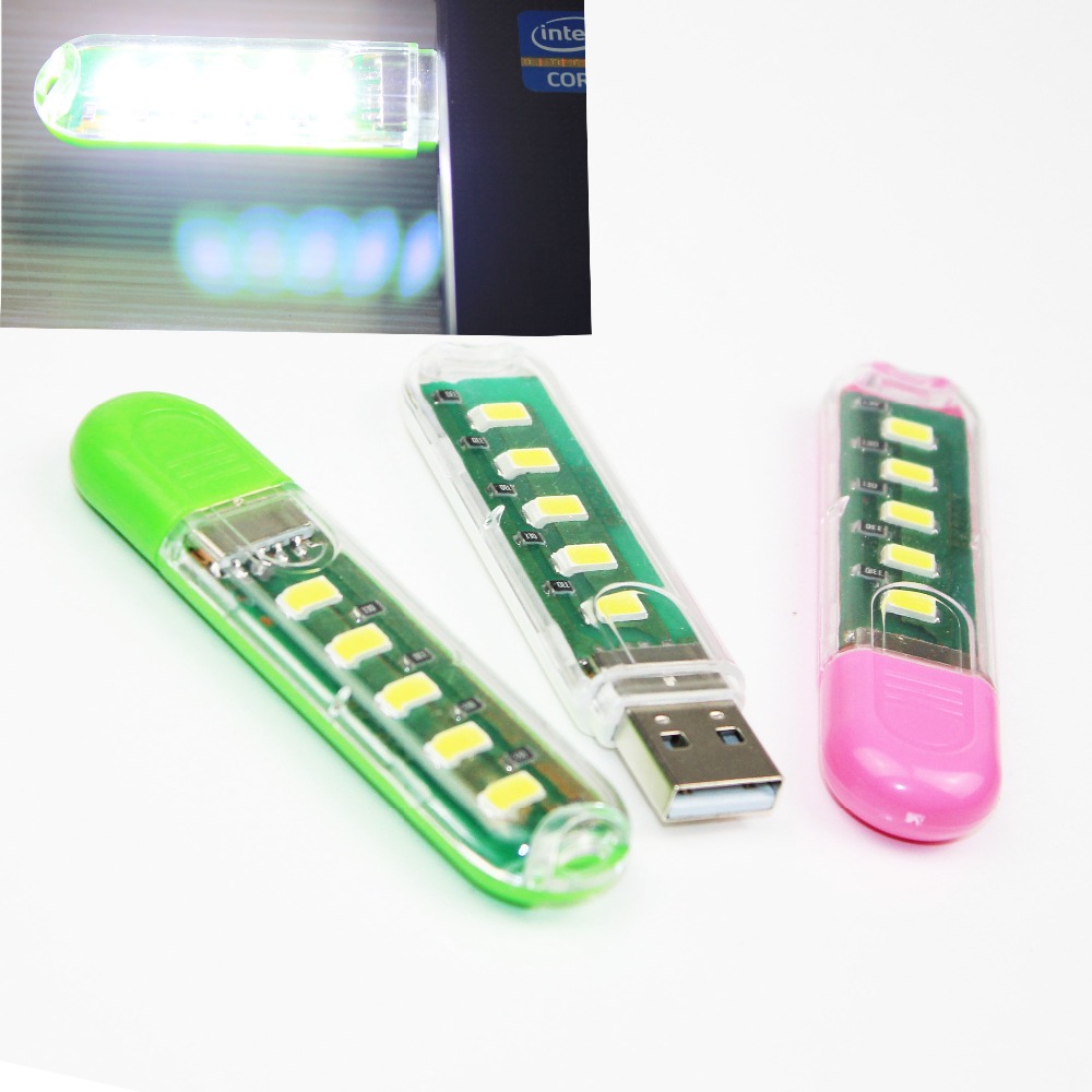 Portable Mini USB Power 5 LED Night Light Camping Lamp 5W 5V Touch Dimmer White Light for Power Bank