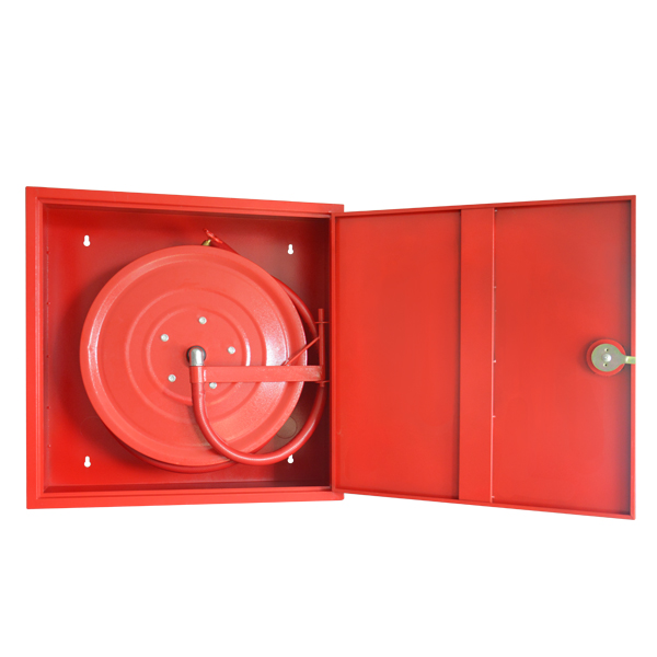 Red steel fire hose reel cabinet, reliable fire hose reel manufacturer