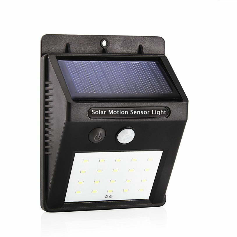 Hotsale Rechargeable Battery Powered Waterproof Small 20 led PIR Motion Solar Sensor Wall Light Home