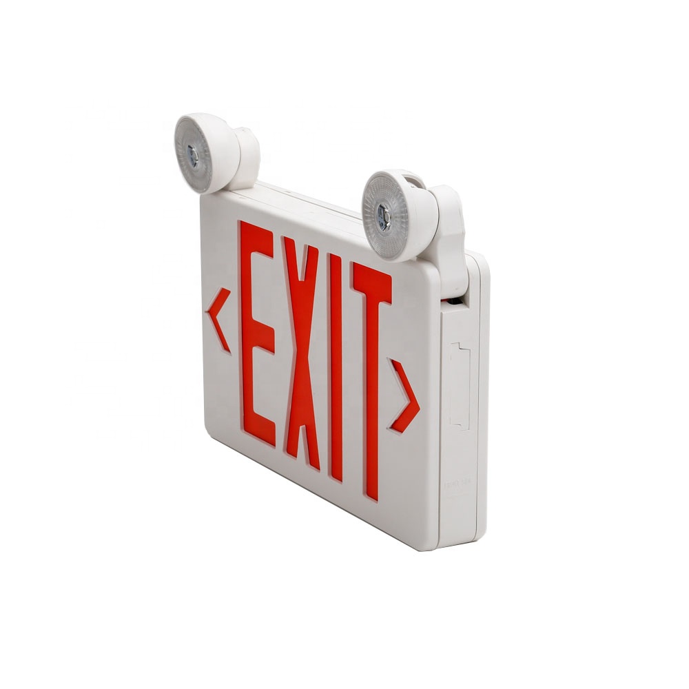 Compass White 2-Light  red LED Standard Emergency Light , ABS housing 3.6V 2W remote capability Exit light