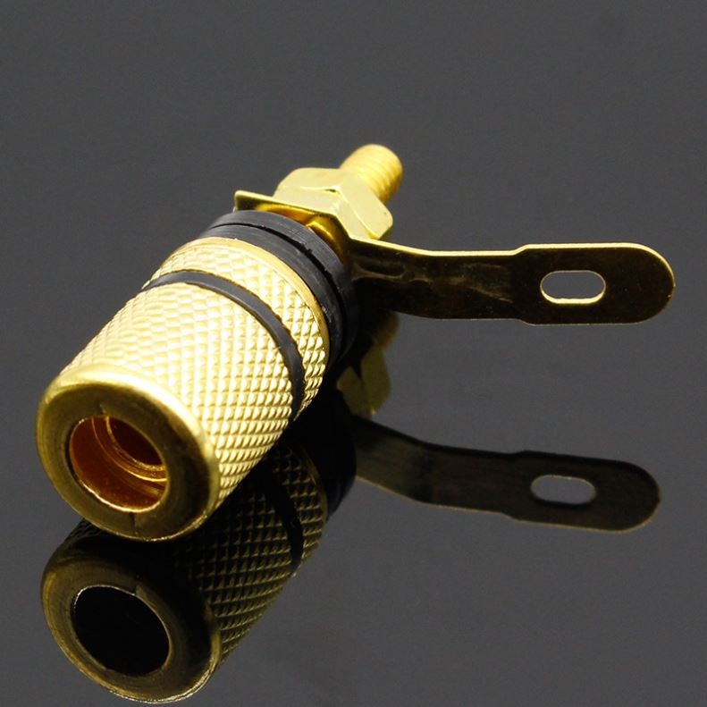 Gold Plated Amplifier Speaker Terminal Binding Post Banana Plug Socket Connector Suitable for 4mm banana plugs