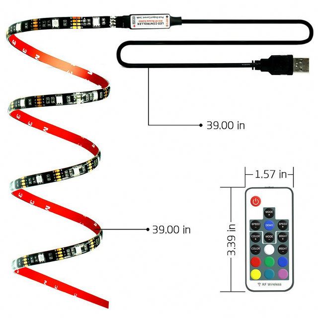 DC5V USB LED TV Backlight strip 5050 RGB Flexible Lights TV Background Lighting RGB LED strip Adhesive Tape IP20 / IP65