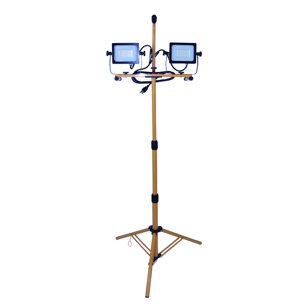 6000LM Two-Head Total 68W Metal Telescopic Tripod IP65 Waterproof  Led Work Flood Light