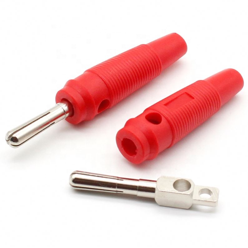 4mm Banana Plug High Current Insulated Shrouded Stackable Connector Screw connection