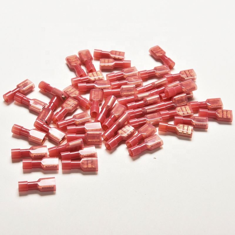 Top Quality Red 22/16 AWG Fully Insulated Female Spade Crimp Connectors Terminals 2017 New