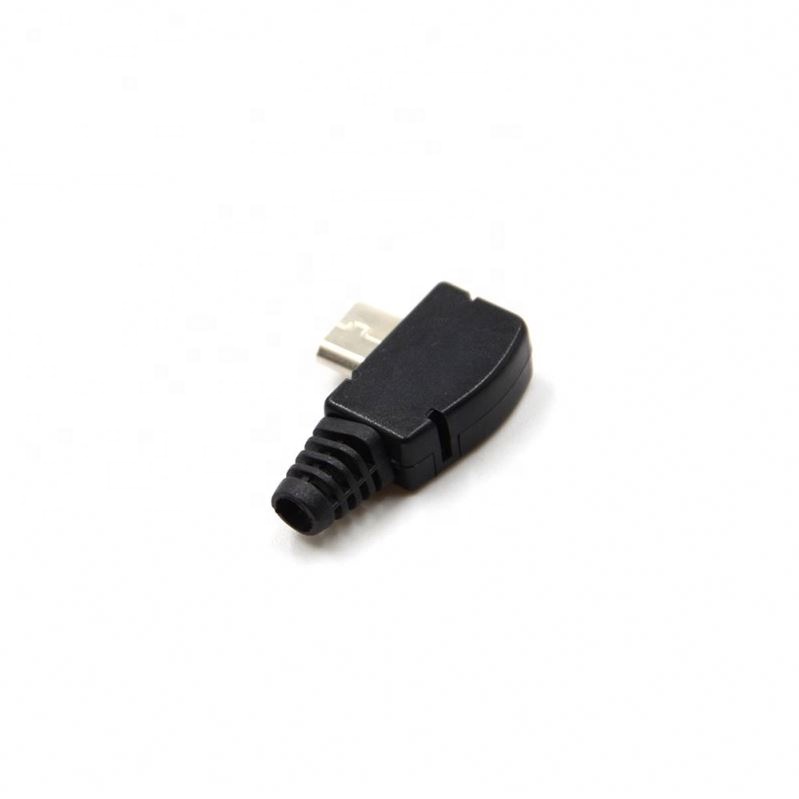 Right Angle Micro USB 5 P Port   Plug Socket Connector With Plastic Cover