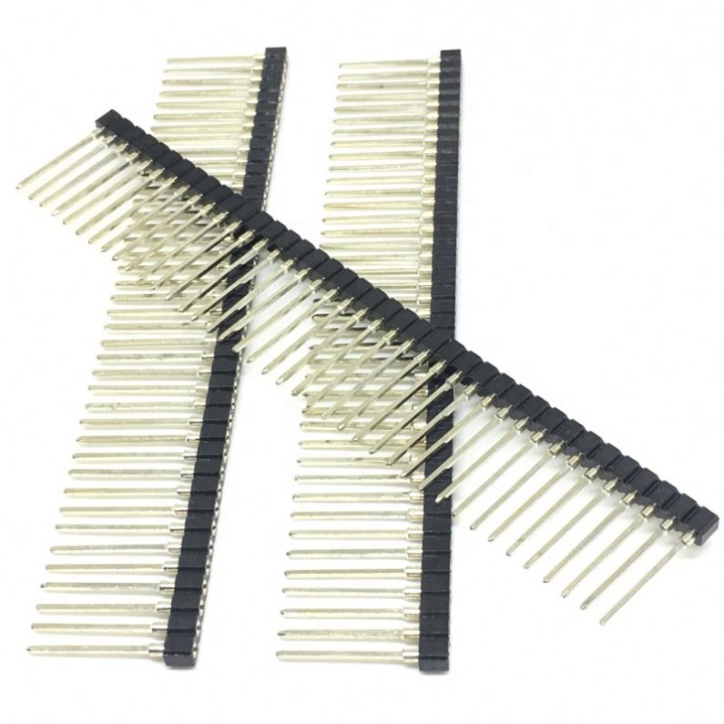 2.54mm 0.100 Single row Machine Tooled Strip Socket 1x40 Pin Female Header round long terminal through hole SIP