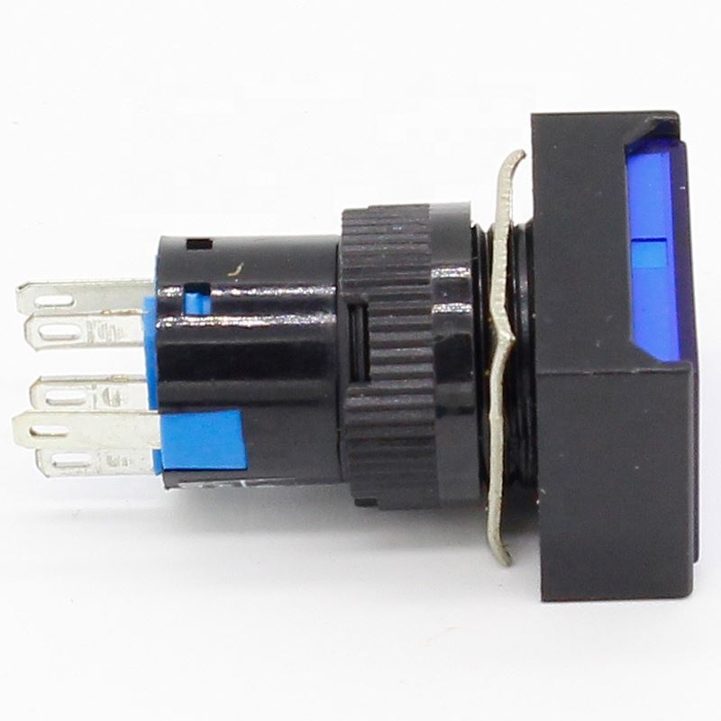 16mm Rectangle Momentary push button switch lamp 5pins 12V