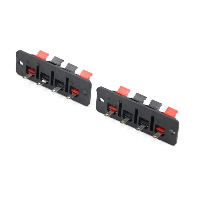 4 Pin 4 Position Speaker Terminal Push Release Connector Plate Stereo Speaker Terminal Strip Block
