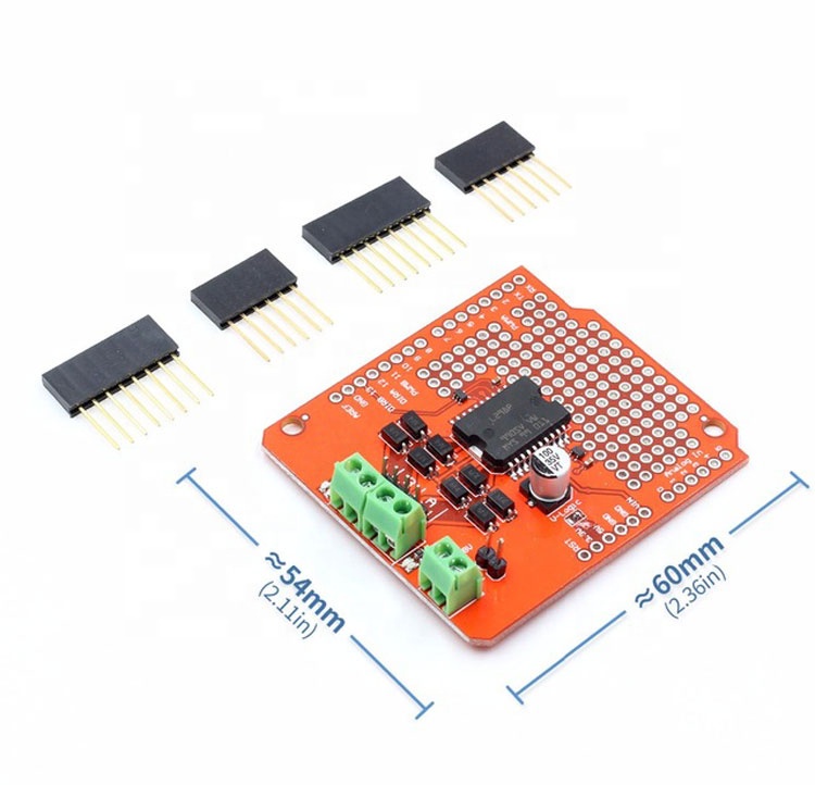 L298P 2A Motor Driver Shield Large Current Double  Way Trolley Motor Drive Plate