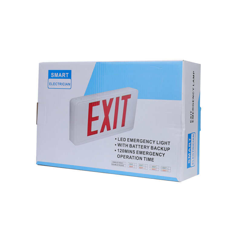 Rechargeable 1500mAh battery backup 3w wall mounted fire emergency LED exit sign light with 2 year warranty