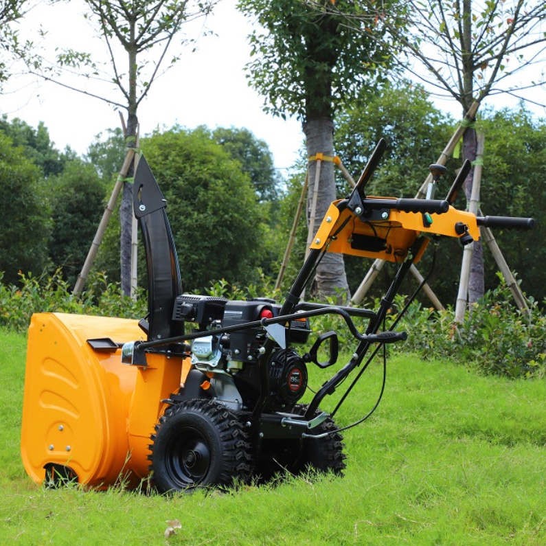 Hand gas powered sweeper/ portable snow plow