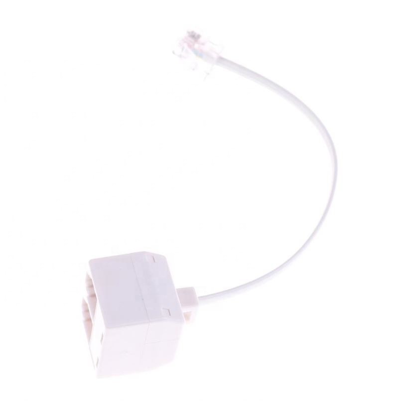 6P4C RJ11 Dual Female To Male Telephone Cable Splitter Adapter Telephone RJ11 Male Line Filter Connector