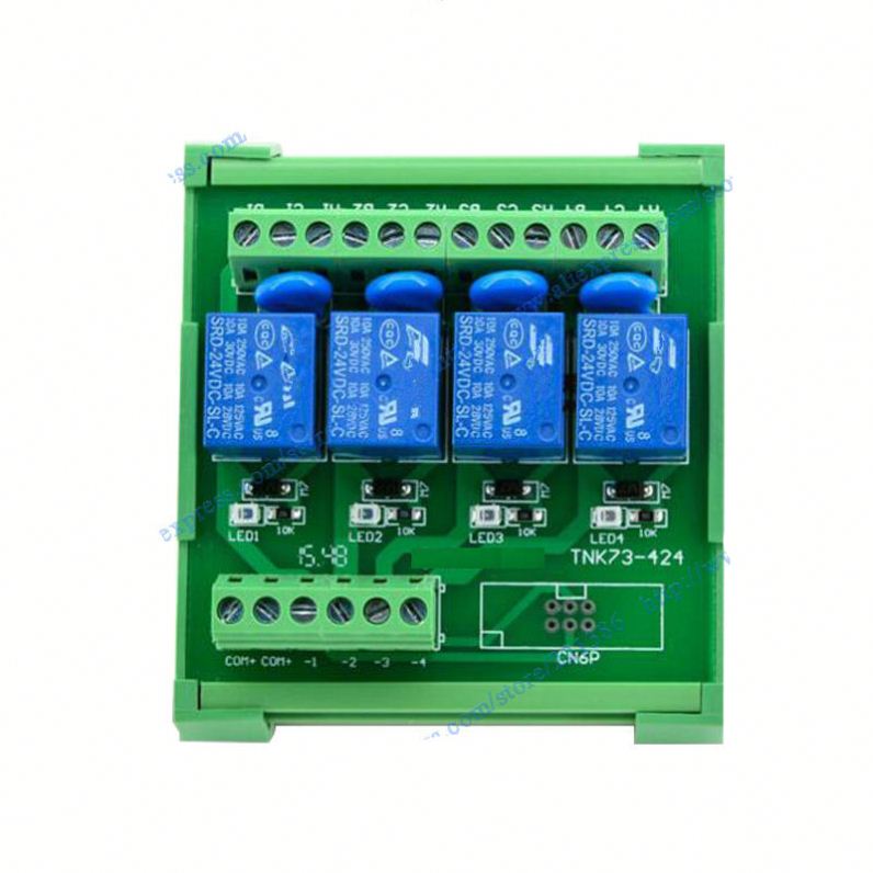 4 channels 5V 10A Relay Module driver board output amplifier board PLC board Relay relay module DIN rail mount NPN