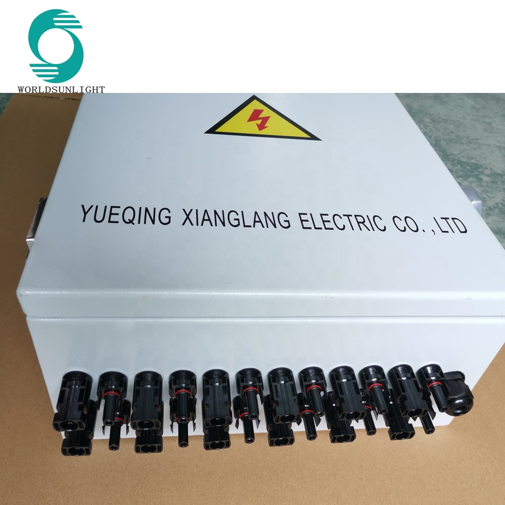 Wholesale Factory Price IP65 6 IN 6 OUT 25A 1000V DC Iron Material Solar PV Array Metal Combiner Box with MC4 CONNECTOR