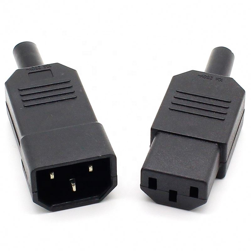 New DIY 10A 250V Black IEC C13 C14 female male Plug  able Power Connector 3 pin AC Socket