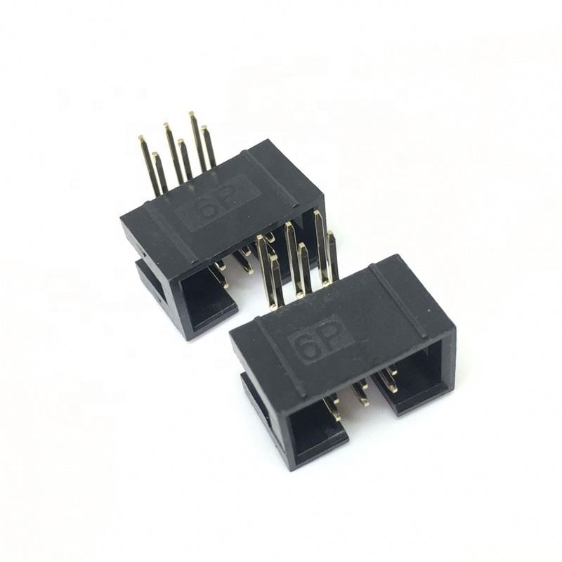DC3 6P 2.54mm Socket Header Connector ISP Male Double-spaced Straight IDC JTAG bend