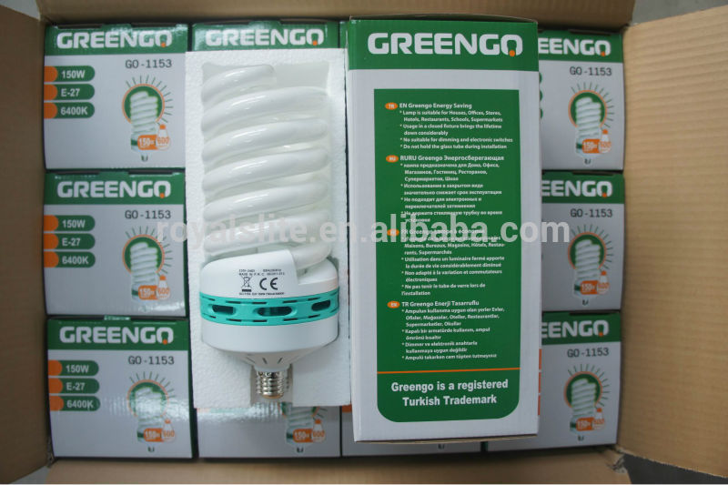 40w 65w 85w 105w 3500-10000k cfl full spiral outdoor energy saving lamp