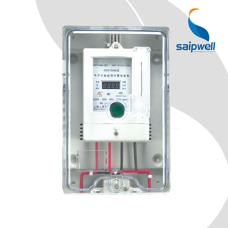 SAIP/SAIPWELL PC Single-Phase Split Mounting Type Transparent Case Outdoor Electric Meter Box